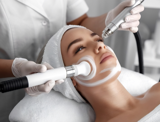 Glowing skin hydra facial